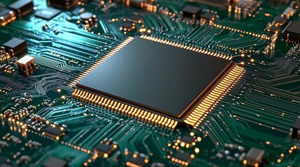 Obraz premium Abstract circuit board background with a frame as symbol of computer chip