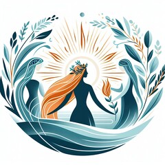 Obraz premium Embrace the coming of spring and honor the Celtic goddess Brigid on Imbolc - a celebration of renewal, growth, and light.! illustration Minimalism