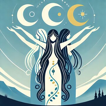 Embrace the coming of spring and honor the Celtic goddess Brigid on Imbolc - a celebration of renewal, growth, and light.! illustration Minimalism