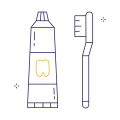 Brushing Teeth Icon with Toothpaste Vector Icon design