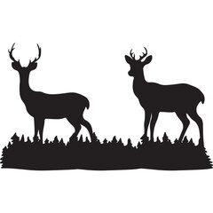 deer graceful glow silhouette