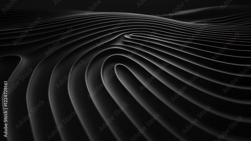 Canvas Prints a black and white image of a wave with a black background