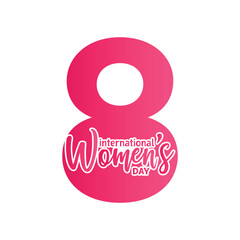 pink number 8 typography for international women's day celebration