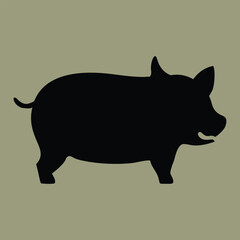 pig silhouette icon vector design