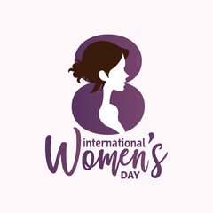 minimal women's day profile silhouette logo for beauty and empowerment branding