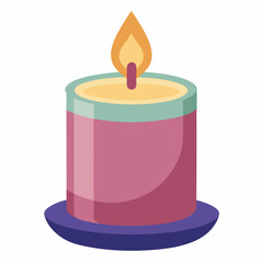 Scented Candle on white vector on white background.