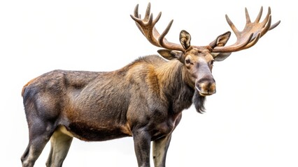 Obraz premium Bull Moose on White Background