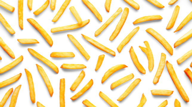 French fries pattern on a transparent background