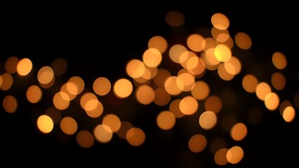 Isolate Colorful Light Bulb Bokeh Black Background