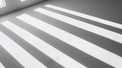 Fototapeta premium Parallel Light Stripes Across White Floor