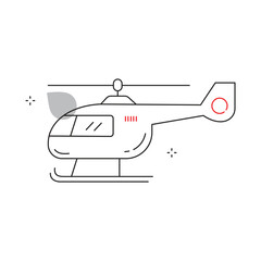 Rotorcraft Helicopter Air Transport Vector Icon Design
