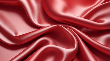 Obraz premium red background. Silk satin fabric. Beautiful elegant luxury. Subtle shine and silveriness. Soft folds.