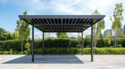 Modern Pergola in a Green Park Setting
