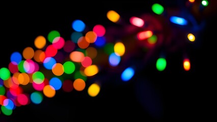 Isolate Colorful Light Bulb Bokeh Black Background