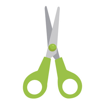 Scissors clip art, scissors vector image, green scissors icon vector, flat design illustration, open scissor clipart, isolated on white background