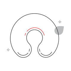 Trip Essentials Travel Pillow Vector Icon Design