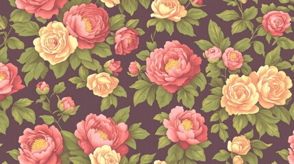 Elegant Pink and Yellow Floral Pattern Design