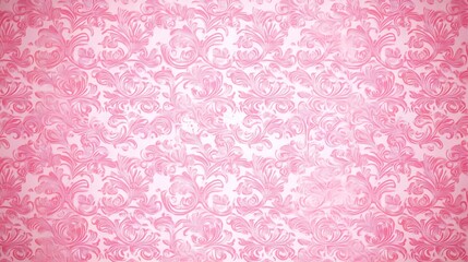 Elegant Pink Damask Floral Pattern Wallpaper Design