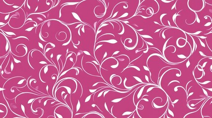 Elegant Pink Floral Swirl Design Pattern Background