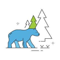 Wildlife Icon of Forest Bear Vector Icon design
