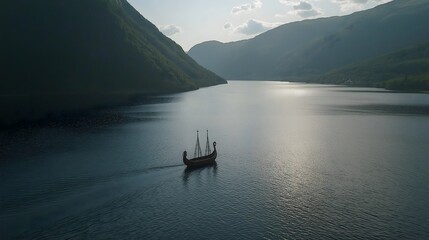 Tranquil Fjord Landscape Dramatic Nature Mountain Serenity Scenic Maritime Adventure Exploration