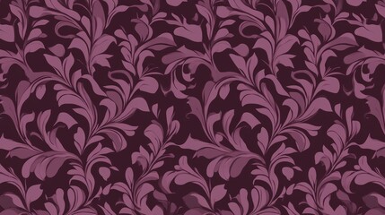 Elegant Purple Floral Damask Seamless Pattern Design