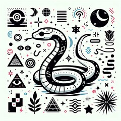 Get ready to slither into National Serpent Day with exciting events and activities dedicated to these fascinating creatures! . illustration Minimalism