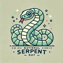 Obraz premium Get ready to slither into National Serpent Day with exciting events and activities dedicated to these fascinating creatures! . illustration Minimalism
