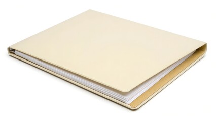 Cream-colored Binder on White Background