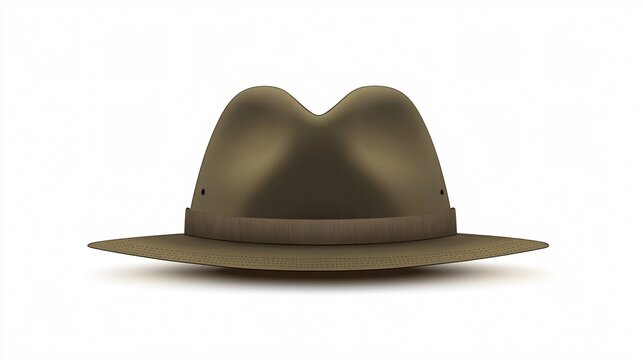 Military Hat Equipment In Wide Angle Centered Composition