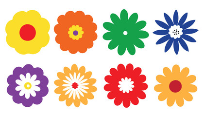 Collection of flowers icon. Abstract  flowers on white background. style for banners, wallpaper, posters, websites, online shopping.Vector illustration design and creative idea,eps 10.