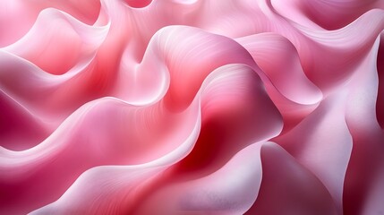 Obraz premium A wavy design of overlapping lines forming abstract curves in pale pink.