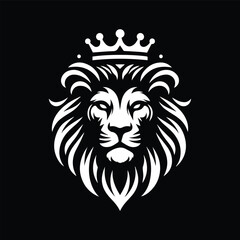 Obraz premium black and white Lion Head Tattoo Vector Mascot Illustration