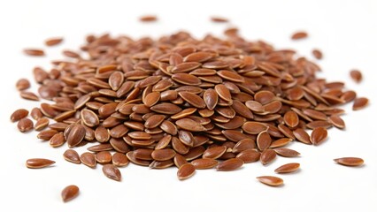 Brown Flax Seeds Pile