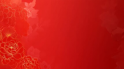 Elegant Red Gold Floral Design Festive Banner