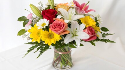 Obraz premium Colorful Flower Arrangement in Vase