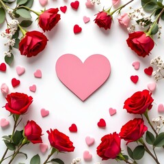 Fototapeta premium Simple heart icon Valentine’s card