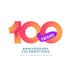 100 years anniversary celebrations logo concept