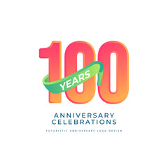 Fototapeta premium 100 years anniversary celebrations logo concept