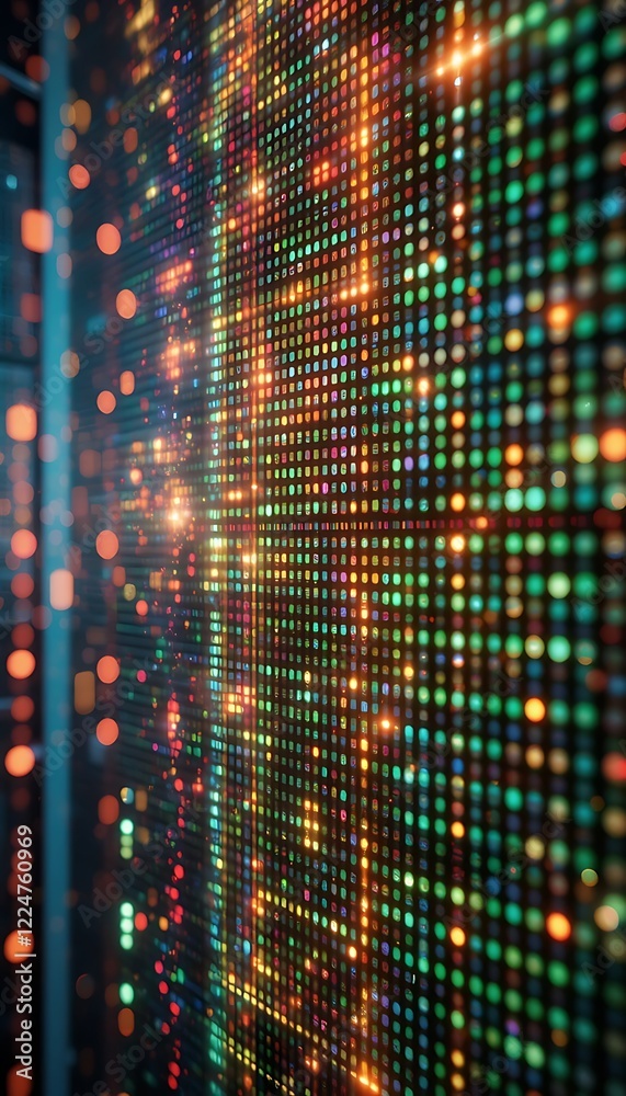 Poster abstract colorful data stream visualization