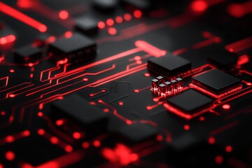 Black and red tech background, fundraising, slide background