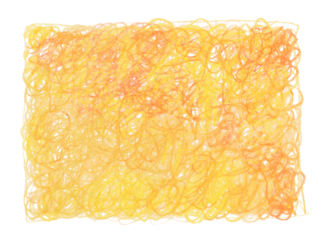 Png Yellow, orange Hand drawn scrawl sketch line hatching frame. Pen, pencil, pastel art grunge texture stain on transparent background.