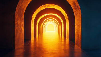 Fototapeta premium Illuminated Arches – A Pathway to the Unknown