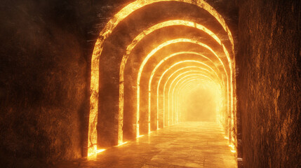 Fototapeta premium Illuminated Arches – A Pathway to the Unknown