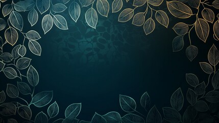 Elegant Teal and Gold Leaf Frame Design