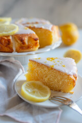 Pieces of delicious lemon pie 