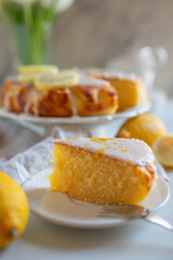 Pieces of delicious lemon pie 