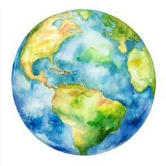 Watercolor Earth Day clipart, watercolor globe illustration	
