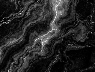 Obraz premium Marble Abstract Black Pattern, Onyx Texture
