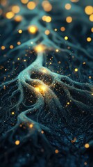 Organic roots of light a glowing data structure visualization